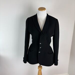 Thierry Mugler Vintage 1990s Structured Jacket Black Size 40 US 8